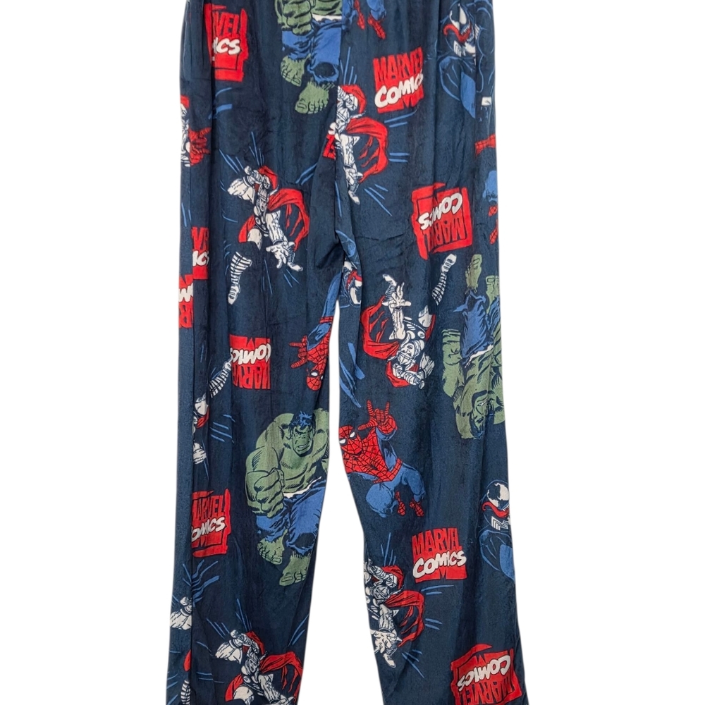 Mens Marvel Superheroes Characters Silky Pajama Pants Sz Large - Picture 2 of 6